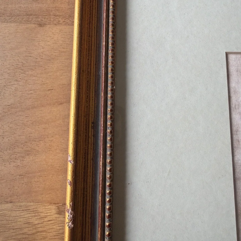 Vintage Signed European Etching Framed Wall Art Set of 3 Gold Frames Estate Find